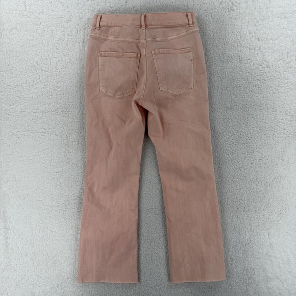 Express Denim Perfect Cropped Flare Jeans Womens 8 Pink High Rise Stretch Denim - Picture 2 of 9